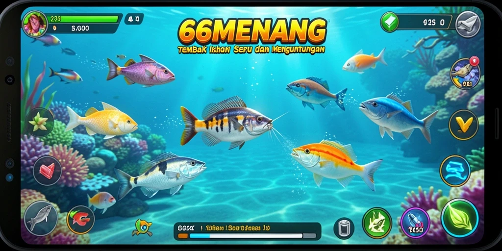 Tampilan menarik dalam gameplay Tembak Ikan 66MENANG.
