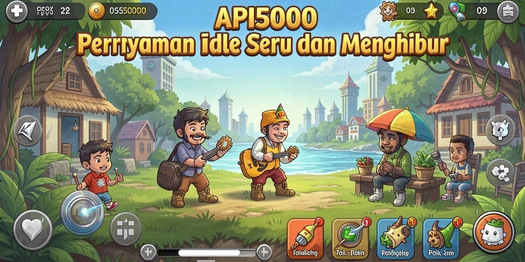 Tampilan gameplay seru dari API5000 dengan karakter unik yang menarik perhatian.