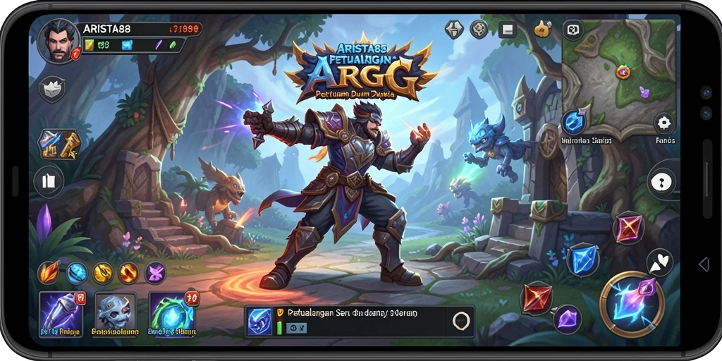 Tampilan gameplay dalam ARISTA88 yang menakjubkan dan penuh aksi.