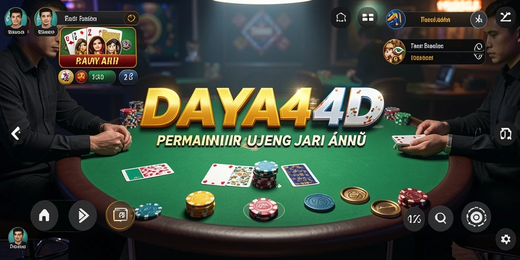 Tampilan gameplay menarik dalam aplikasi poker DAYA4D.