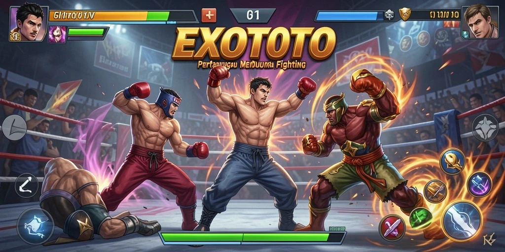 Tangkapan layar EXOTOTO menampilkan duel adu fisik yang spektakuler.