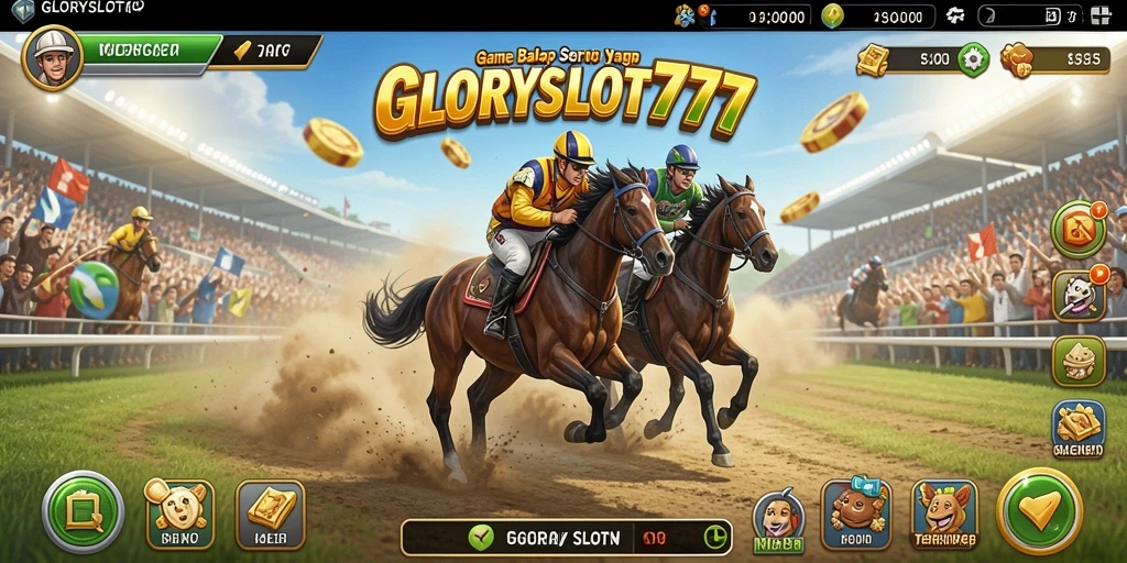 Tampilan gameplay balapan yang seru dan menarik dari GLORYSLOT777.