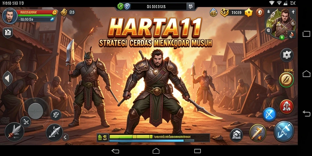 Screenshot gameplay HARTA11 menunjukkan aksi strategis yang intens.