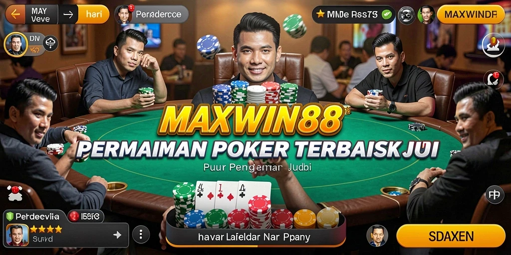 Tampilan gameplay Poker yang seru dan mengasyikkan di MAXWIN88.