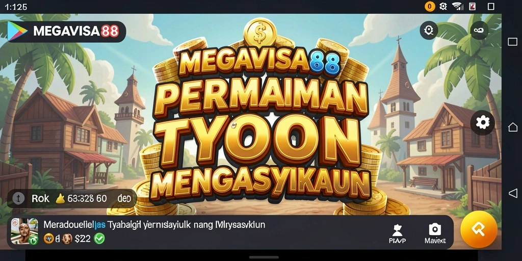 Screenshot utama dari gameplay <strong>MEGAVISA88</strong> yang menampilkan interaksi bisnis.
