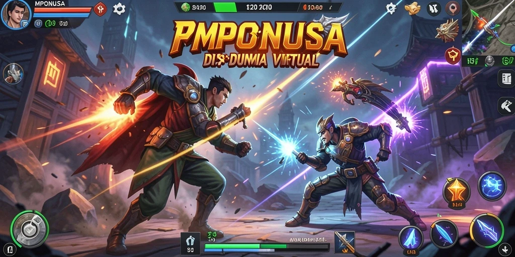 Tampilan gameplay MPONUSA yang penuh aksi dan seru.