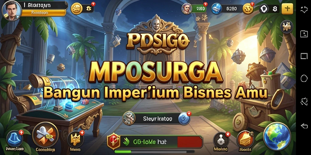 Screenshot gameplay MPOSURGA menampilkan aksi membangun bisnis Tycoon.
