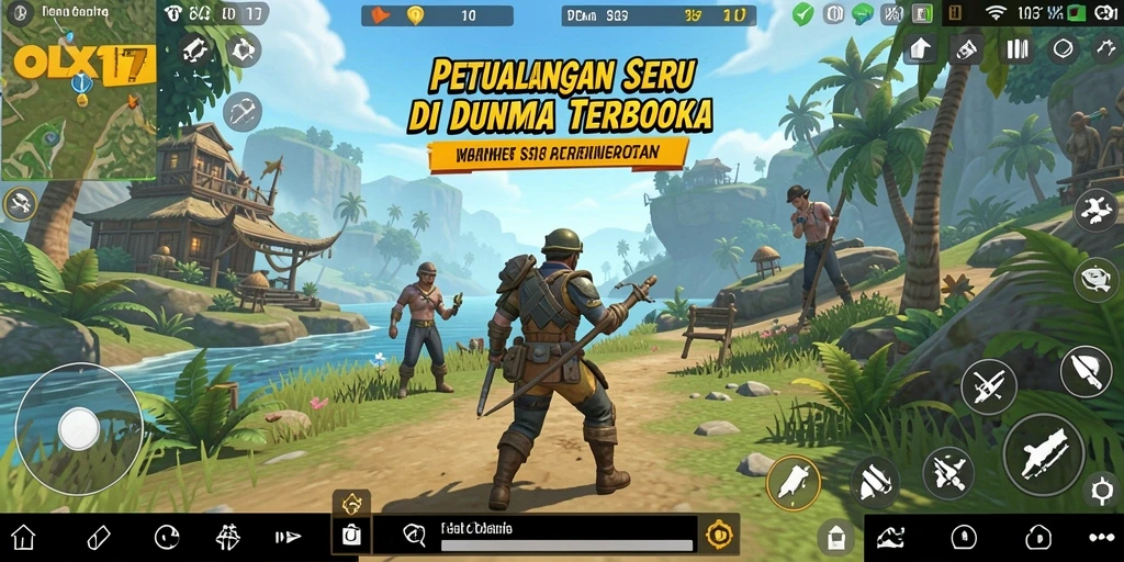 Tampilan gameplay OLX17 dengan dunia terbuka yang indah dan interaktif.