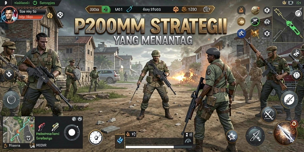 Tampilan gameplay P200M dengan strategi membangun kerajaan.