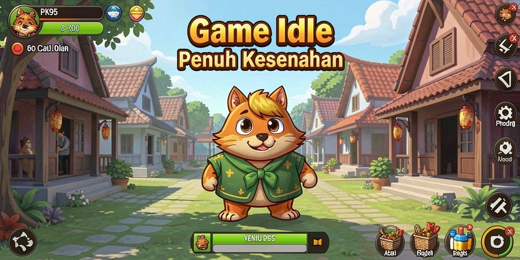 Tampilan menarik dari gameplay Idle PK95 dengan karakter yang sedang berkembang.