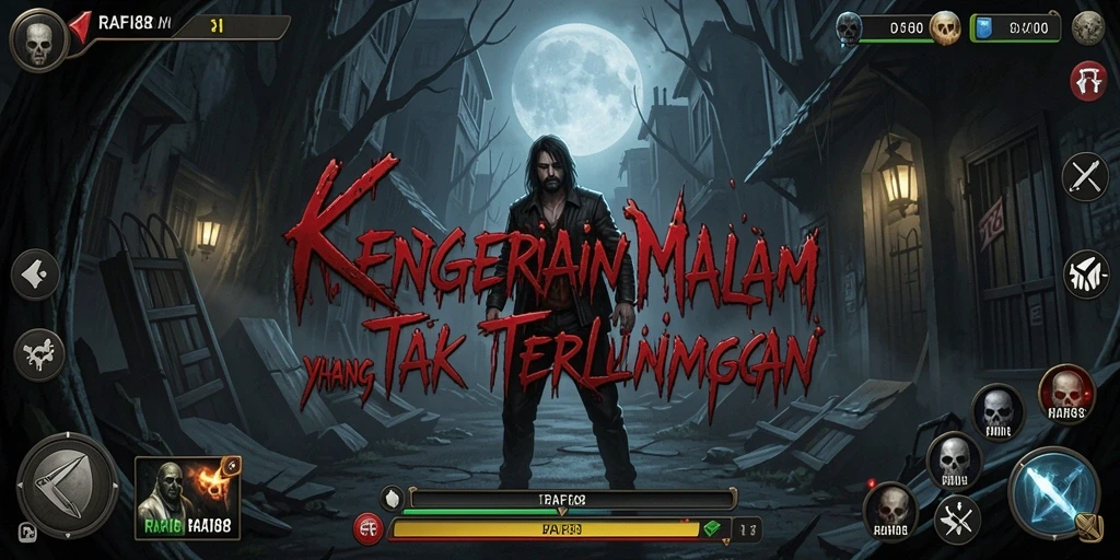 Tampilan gameplay menyeramkan di RAFI88 dengan suasana mencekam.