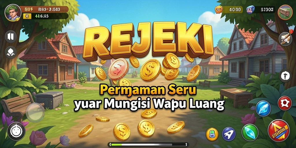 Tampilan gameplay seru dari REJEKI dengan grafis cerah