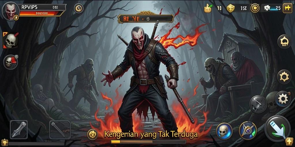Screenshot gameplay RPVIP5 menampilkan suasana Horror yang mencekam.