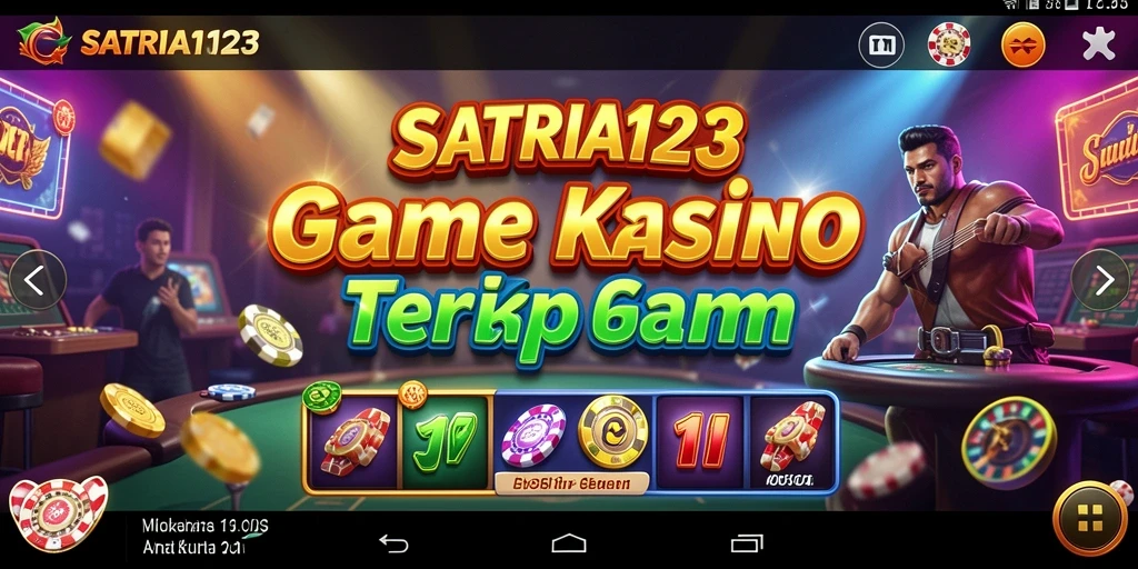 Gameplay memukau di SATRIA123 yang menampilkan slot dan permainan kasino.