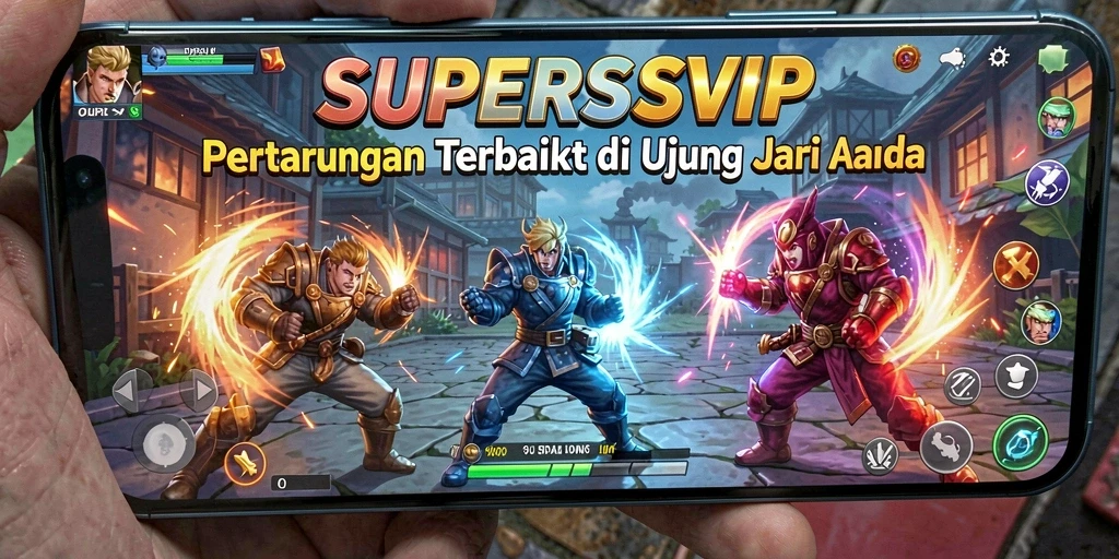 Tampilan mendebarkan dari gameplay <strong>SUPERSVIP</strong> dalam pertarungan yang intens.